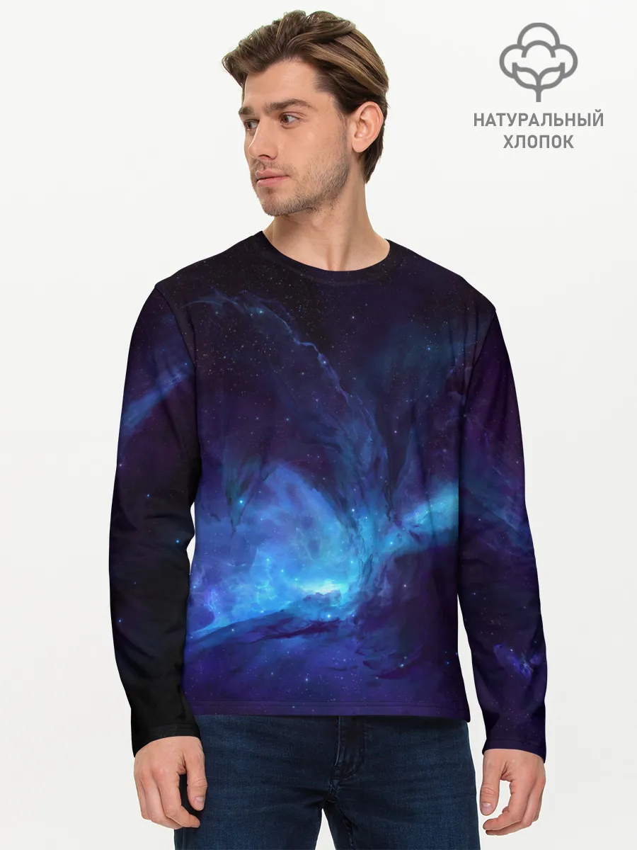Мужской лонгслив базовый / Космос