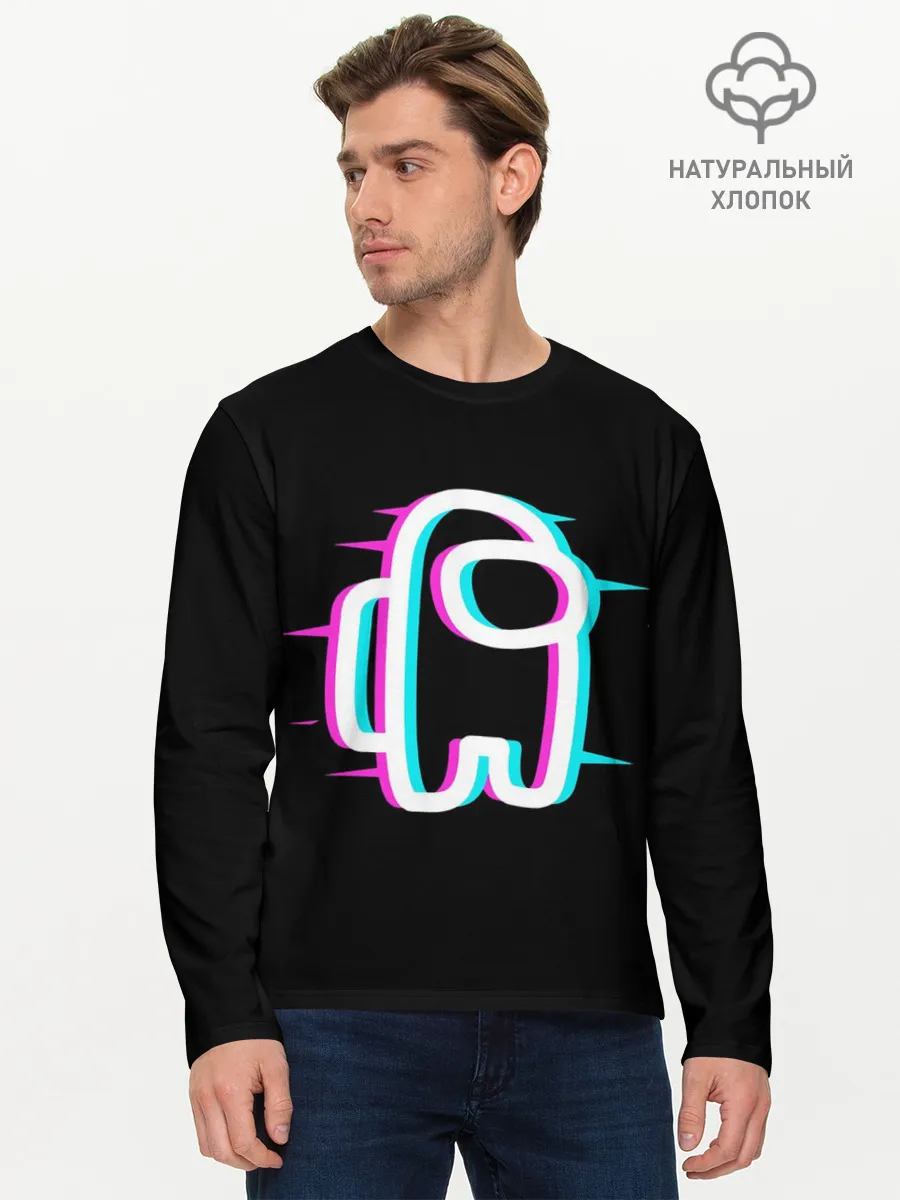 Мужской лонгслив базовый / Among Us Glitch