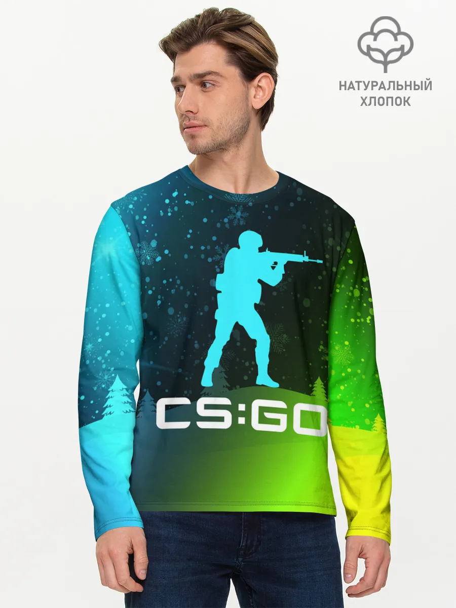 Мужской лонгслив базовый / CS GO | КС ГО - Снежный