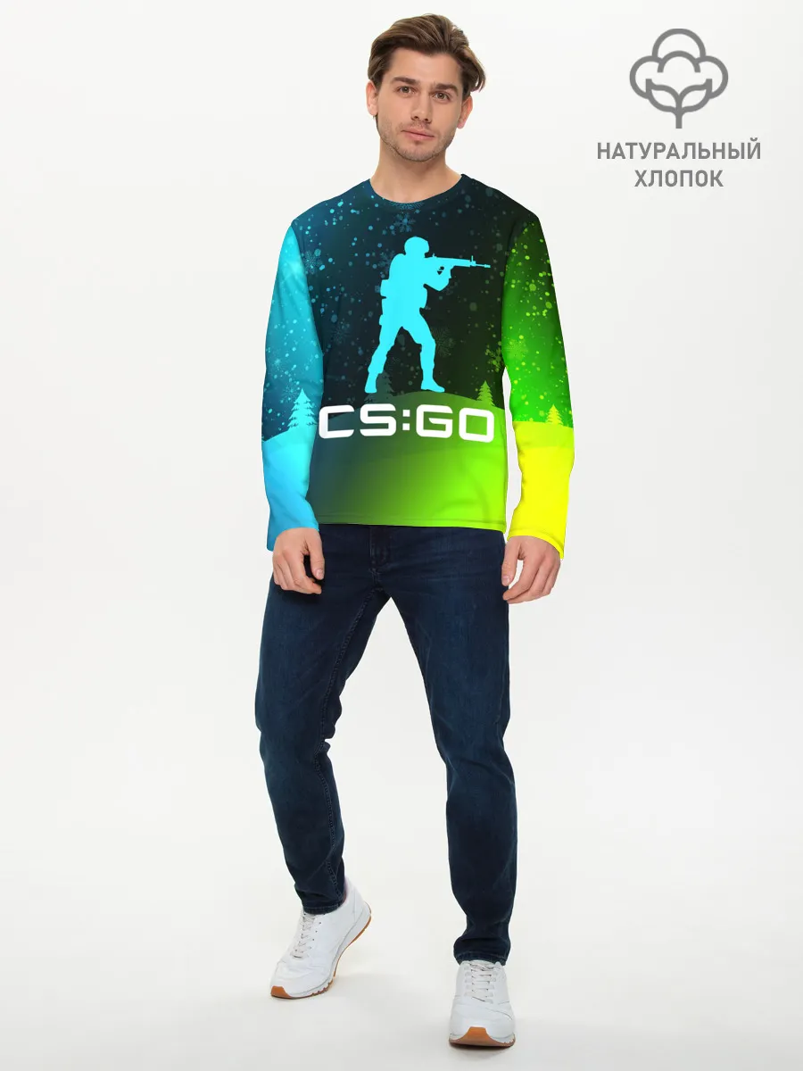Мужской лонгслив базовый / CS GO | КС ГО - Снежный