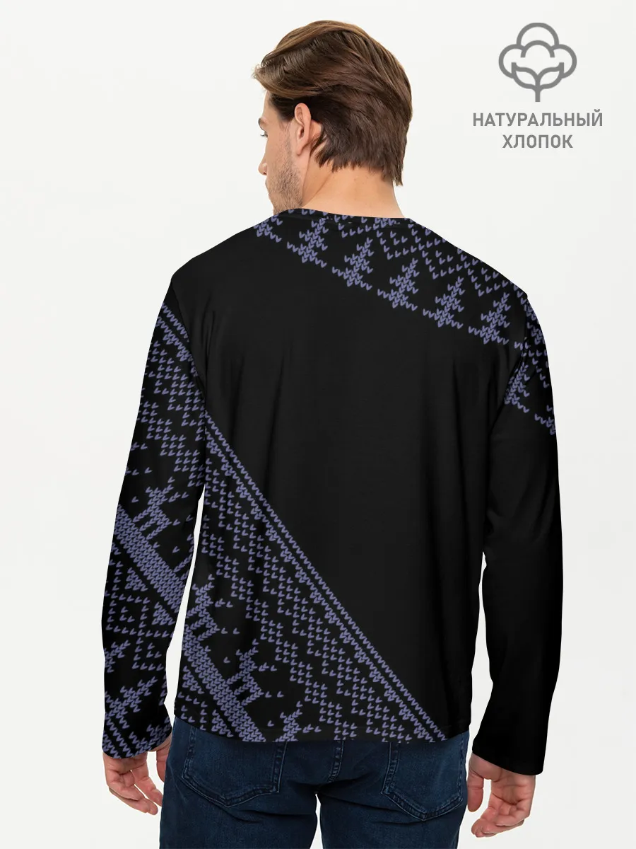 Мужской лонгслив базовый / CYBERPUNK 2077 - Новый Год