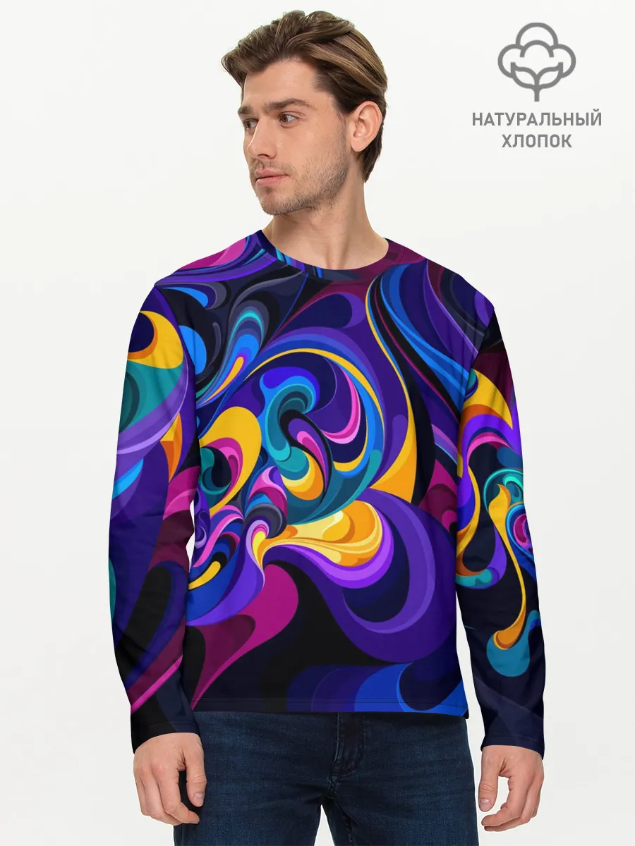Мужской лонгслив базовый / Абстрактный Узор