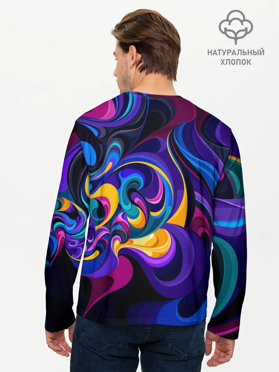 Мужской лонгслив базовый / Абстрактный Узор