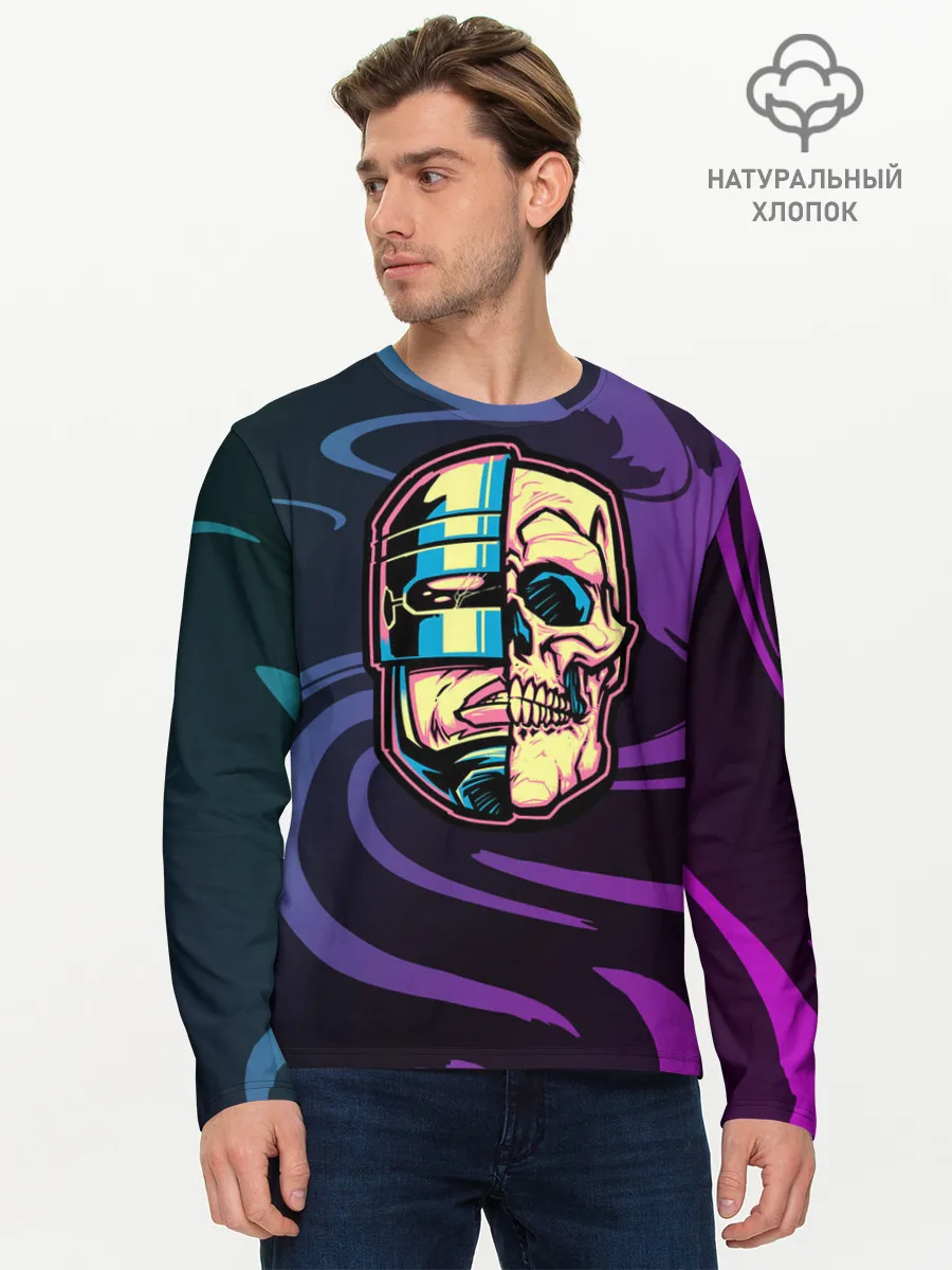 Мужской лонгслив базовый / Робот полицейский