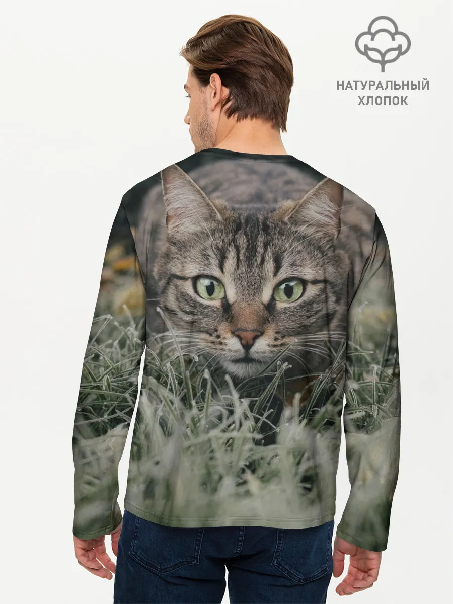 Мужской лонгслив базовый / Кошка