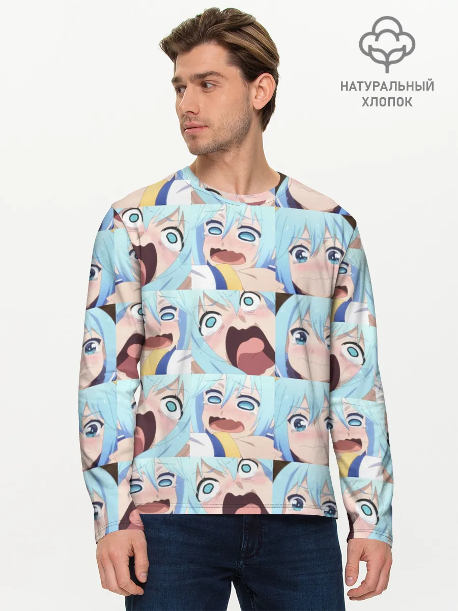 Мужской лонгслив базовый / Аква Коносуба Aqua Konosuba
