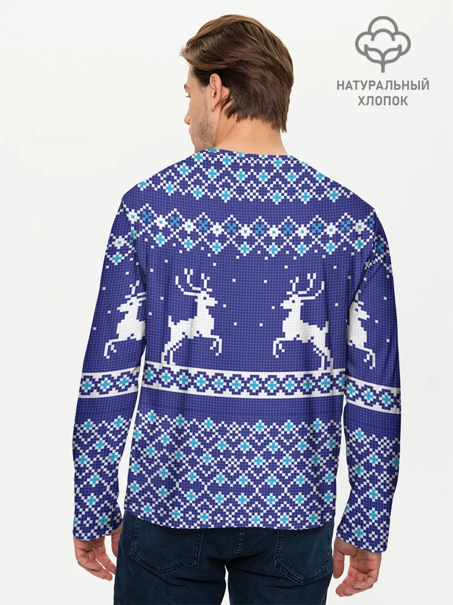 Мужской лонгслив базовый / Олени