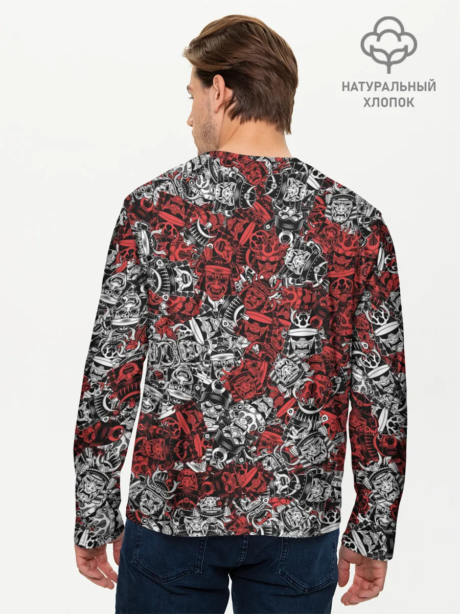 Мужской лонгслив базовый / Красные и Белые самураи