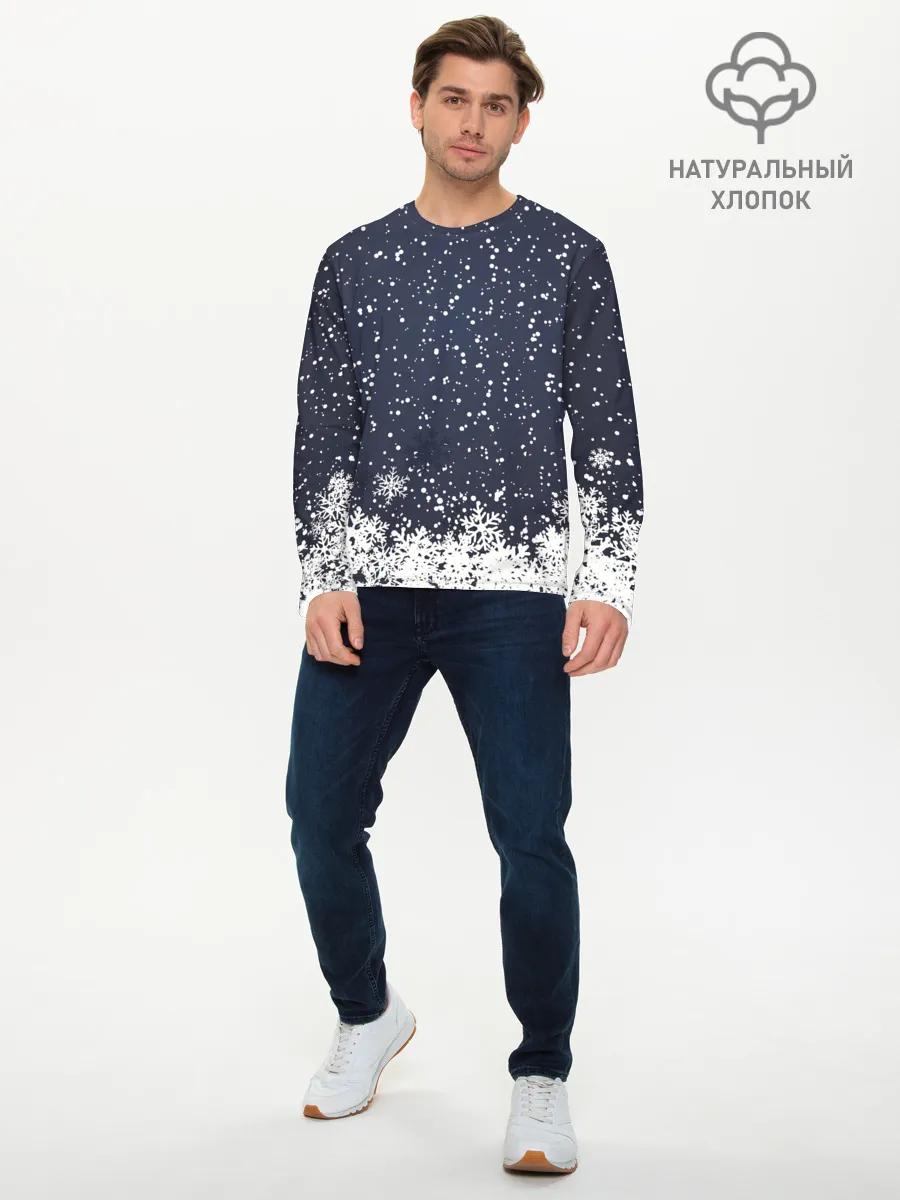 Мужской лонгслив базовый / Атмосфера нового года