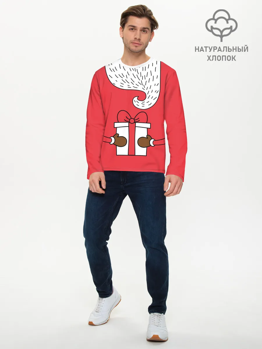 Мужской лонгслив базовый / Дед мороз
