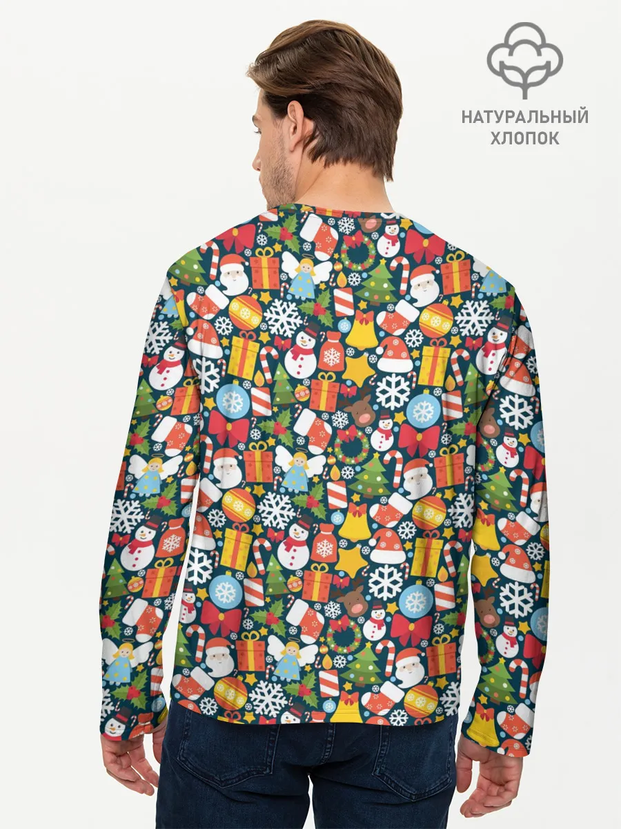 Мужской лонгслив базовый / Новый Год