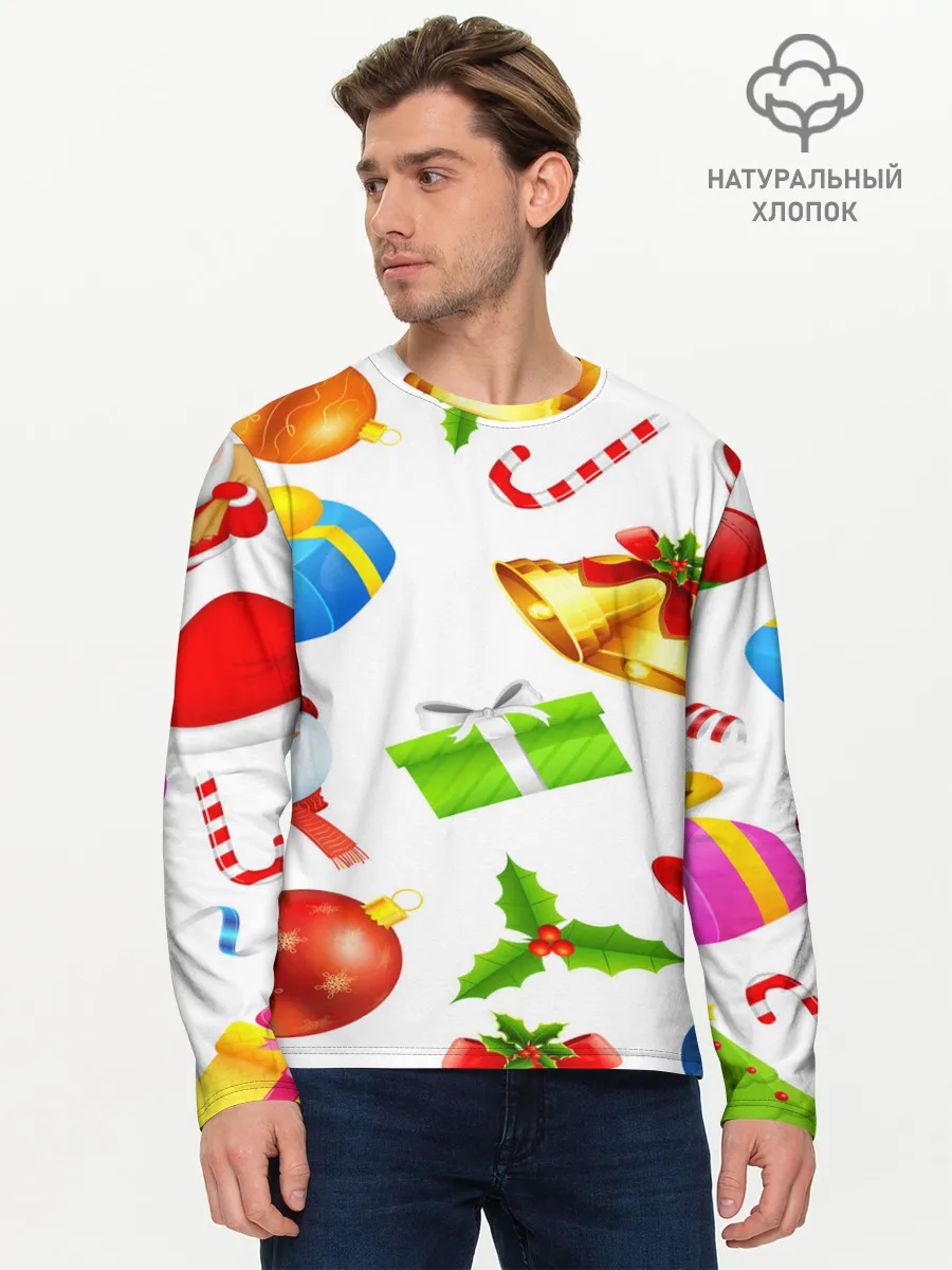 Мужской лонгслив базовый / Новый год!