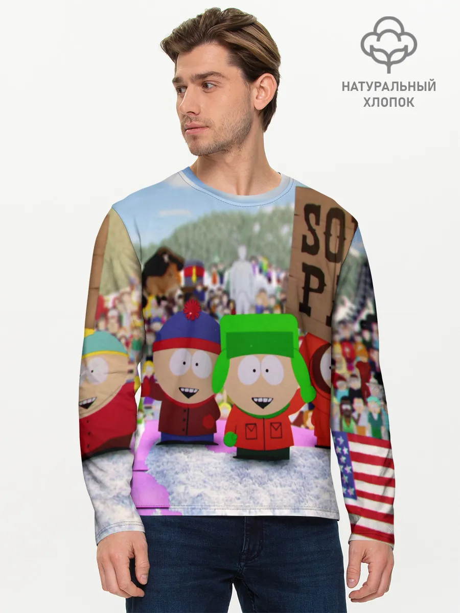 Мужской лонгслив базовый / Южный Парк / South Park .