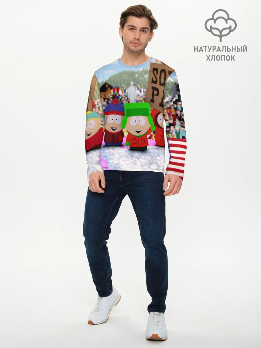 Мужской лонгслив базовый / Южный Парк / South Park .