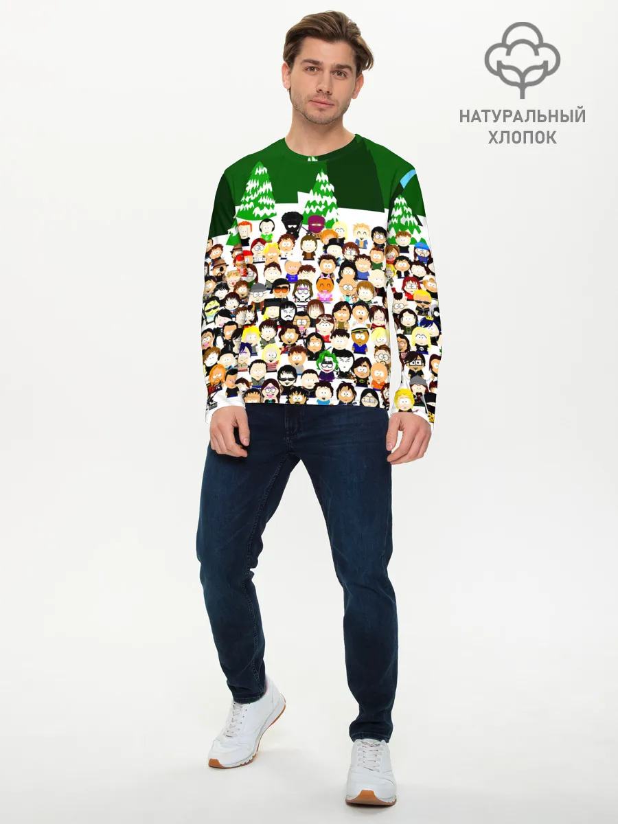 Мужской лонгслив базовый / Южный Парк / South Park .