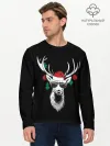 Мужской лонгслив базовый / Рождественский Олень