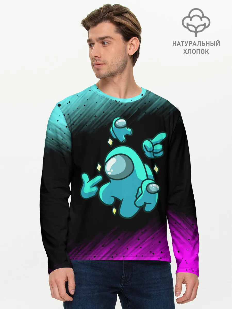 Мужской лонгслив базовый / AMONG US - Crewmate With Mini