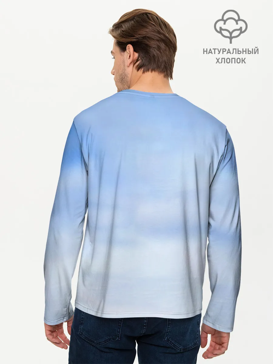 Мужской лонгслив базовый / Овчарка и снег