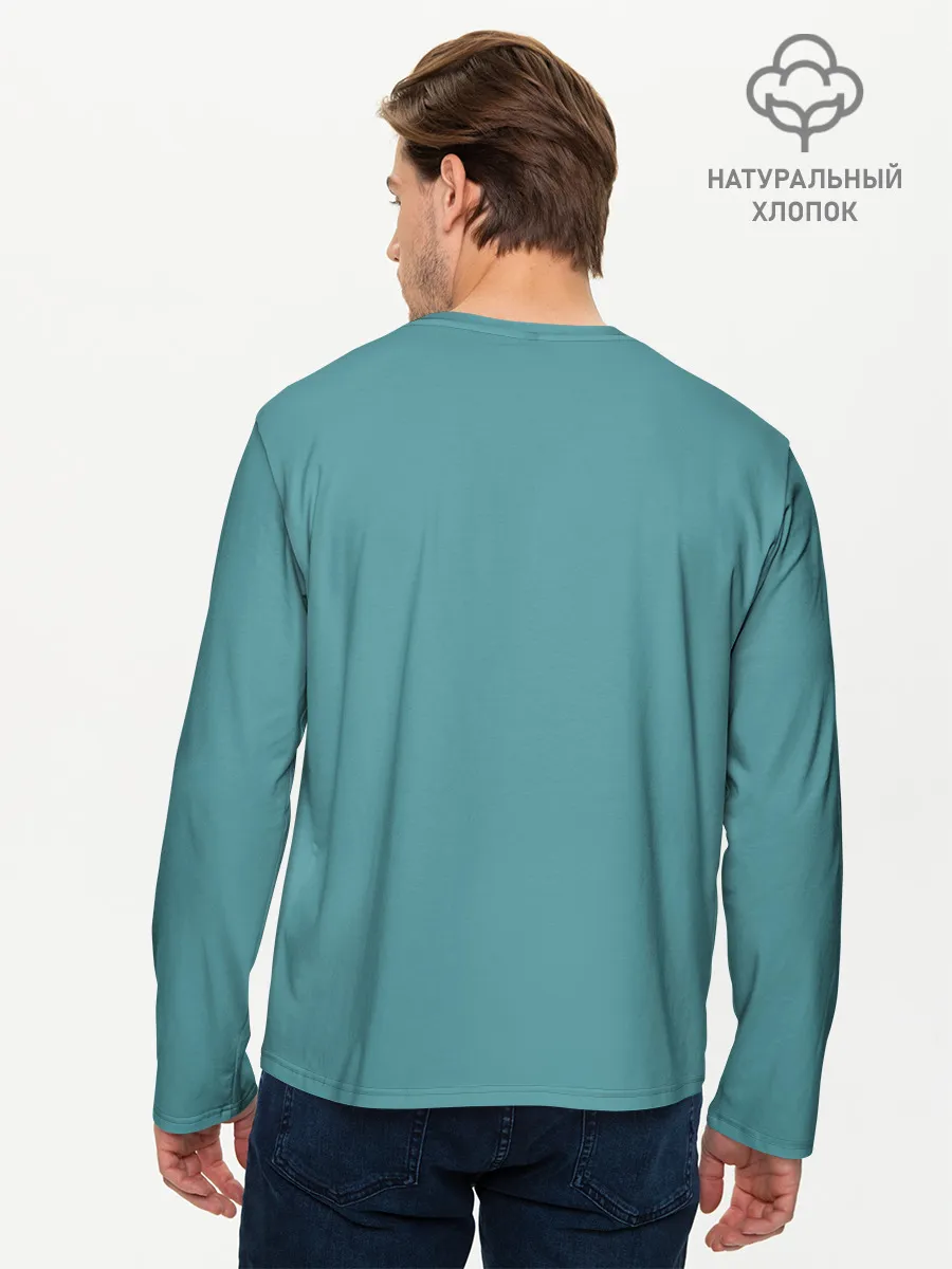 Мужской лонгслив базовый / Кото-ёлка