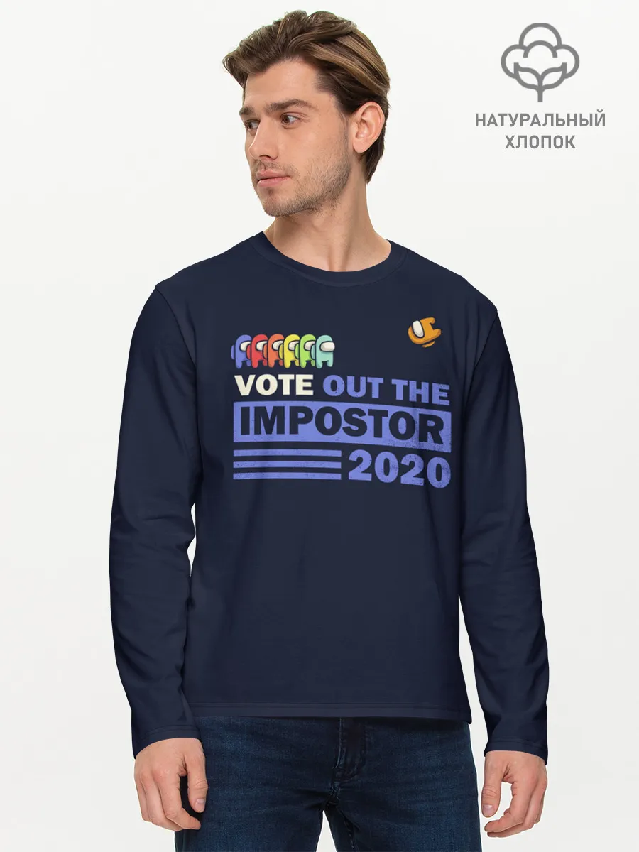 Мужской лонгслив базовый / Among Us | Vote Out