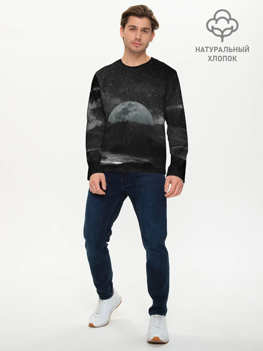 Мужской лонгслив базовый / Луна