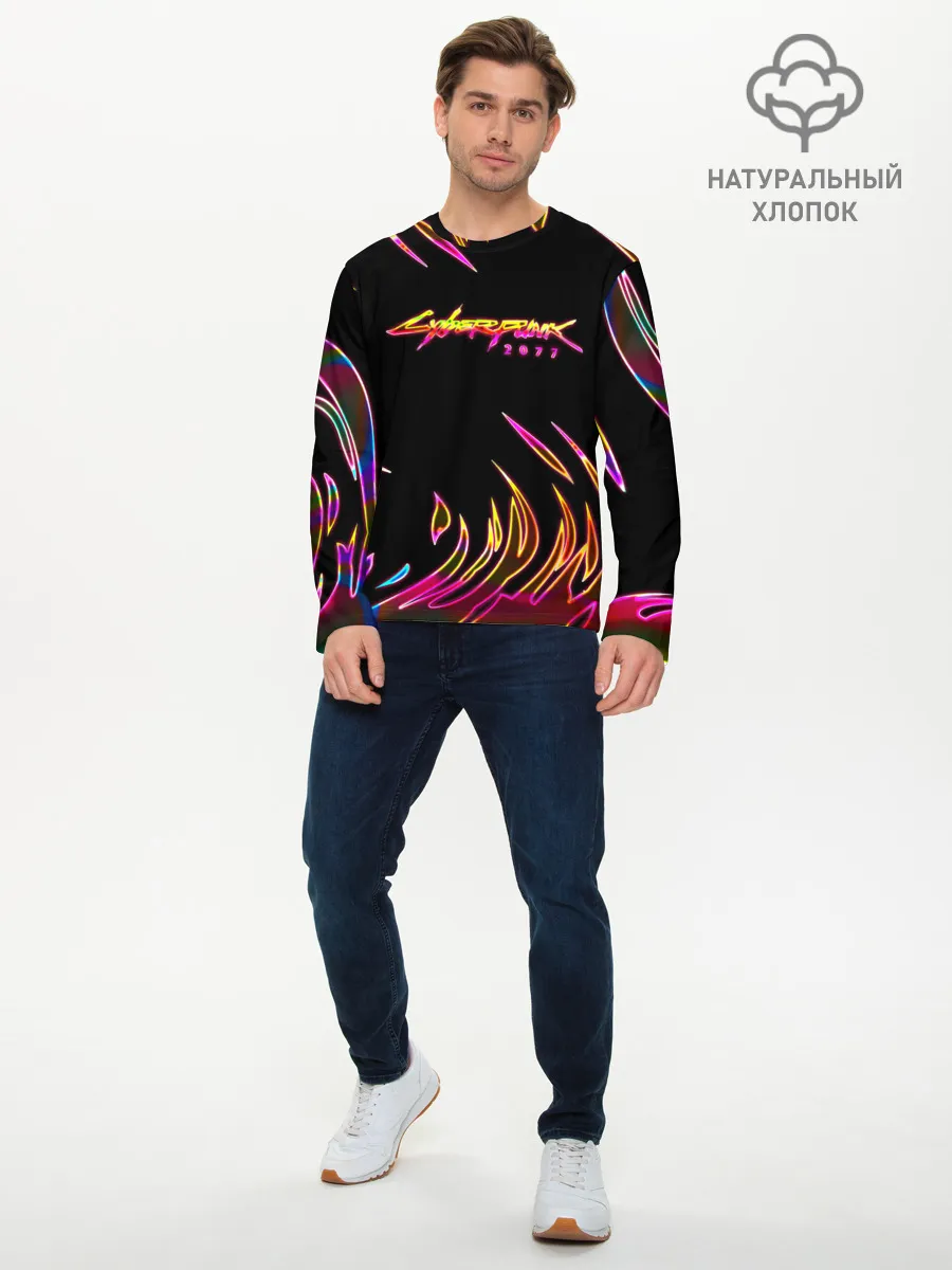Мужской лонгслив базовый / Cyberpunk 2077