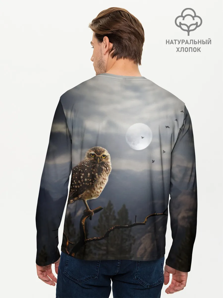 Мужской лонгслив базовый / Сова