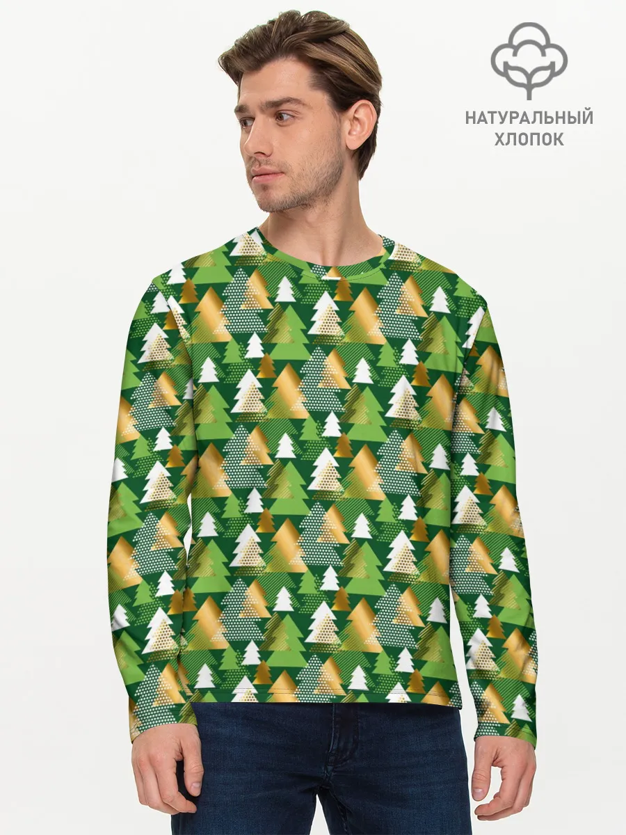 Мужской лонгслив базовый / Ёлки