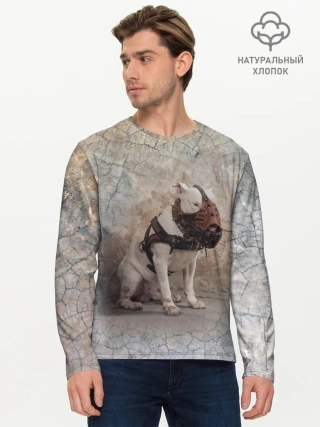 Мужской лонгслив базовый / Бойцовый бультерьер