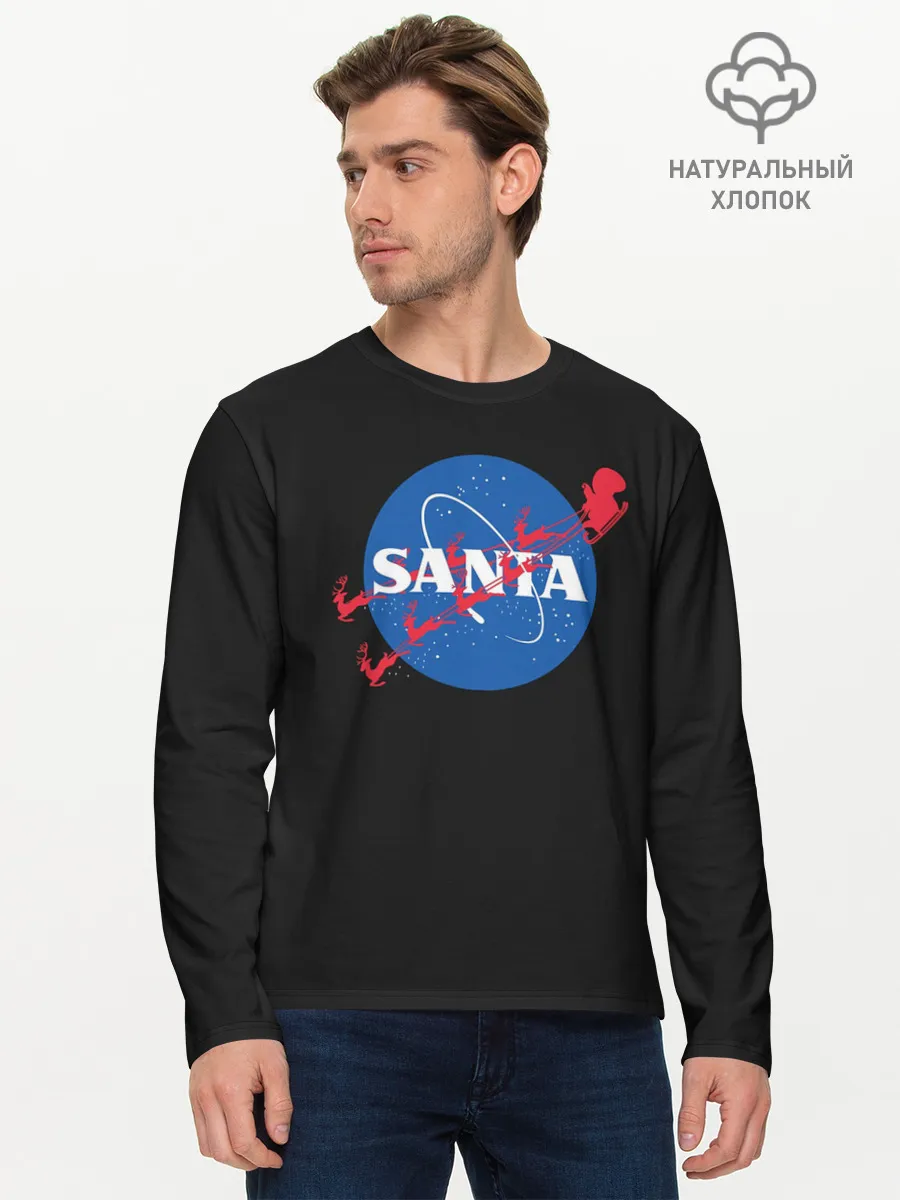 Мужской лонгслив базовый / Santa | Nasa