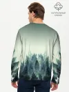 Мужской лонгслив базовый / акварельный лес градиент