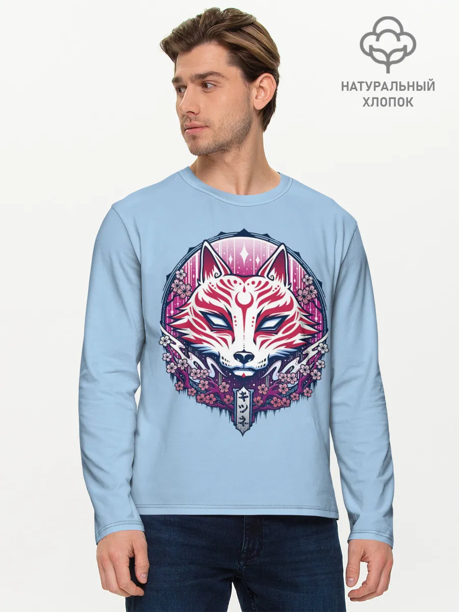 Мужской лонгслив базовый / Киса | Сакура