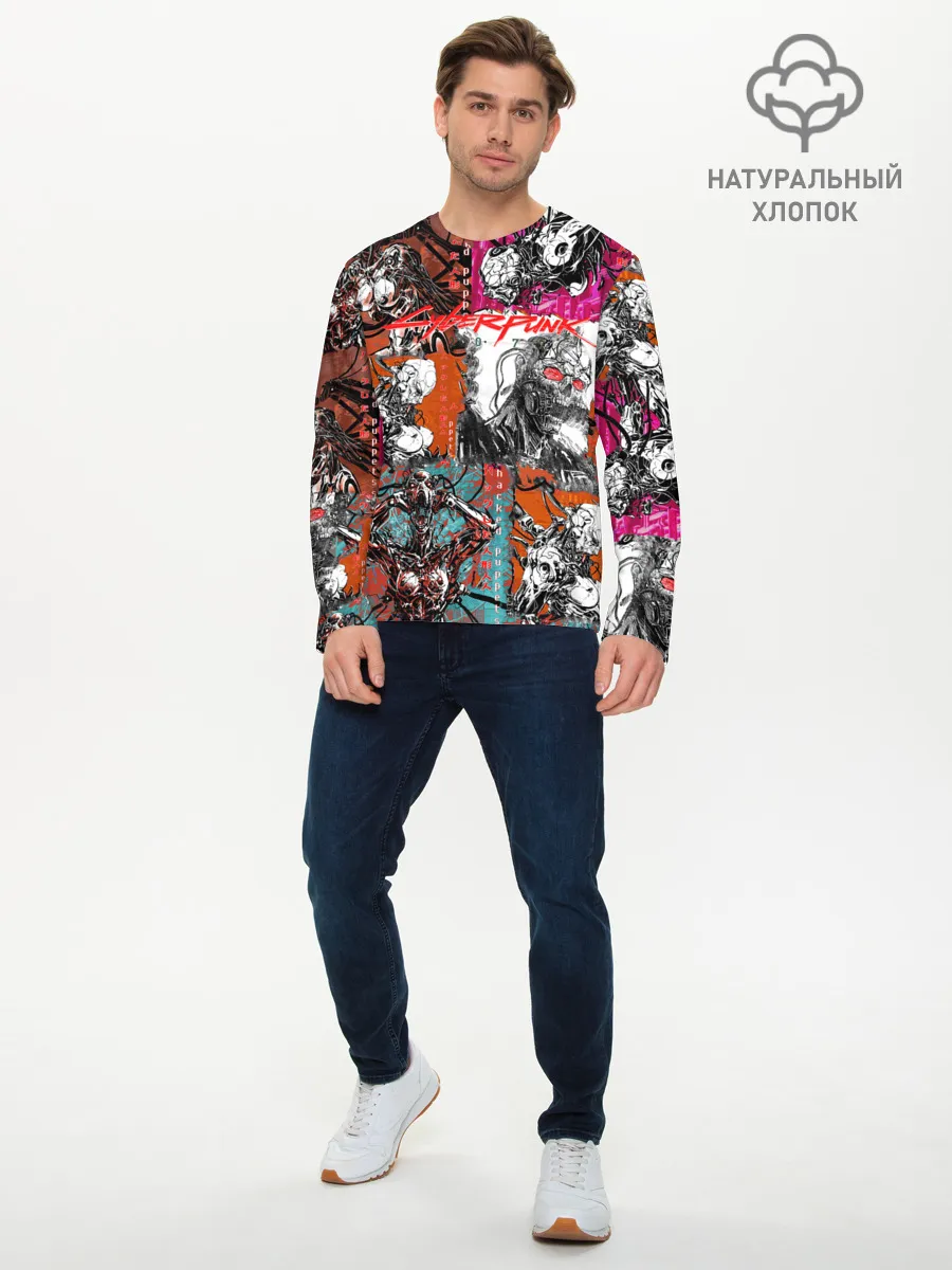 Мужской лонгслив базовый / Cyberpunk 2077