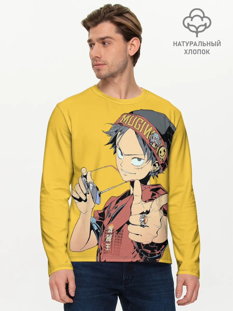 Мужской лонгслив базовый / One Piece Luffy Луффи