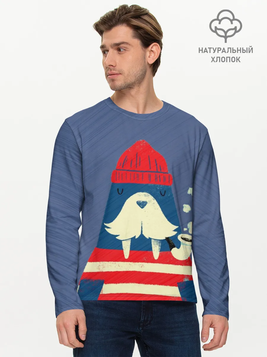 Мужской лонгслив базовый / Морж