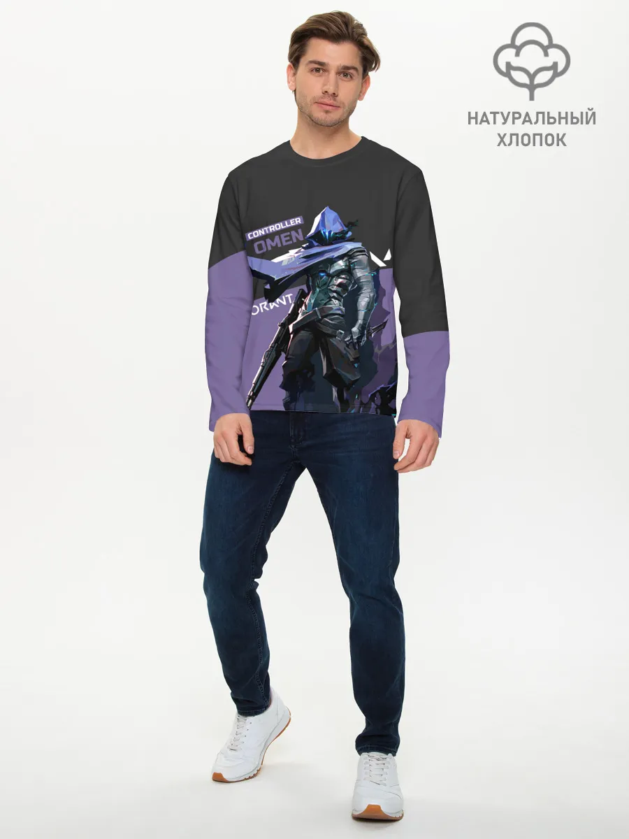 Мужской лонгслив базовый / Valorant - Omen