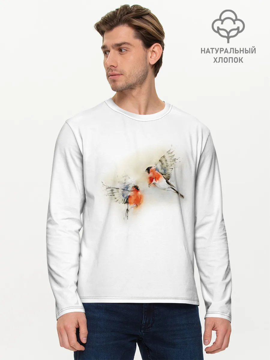 Мужской лонгслив базовый / Снегири
