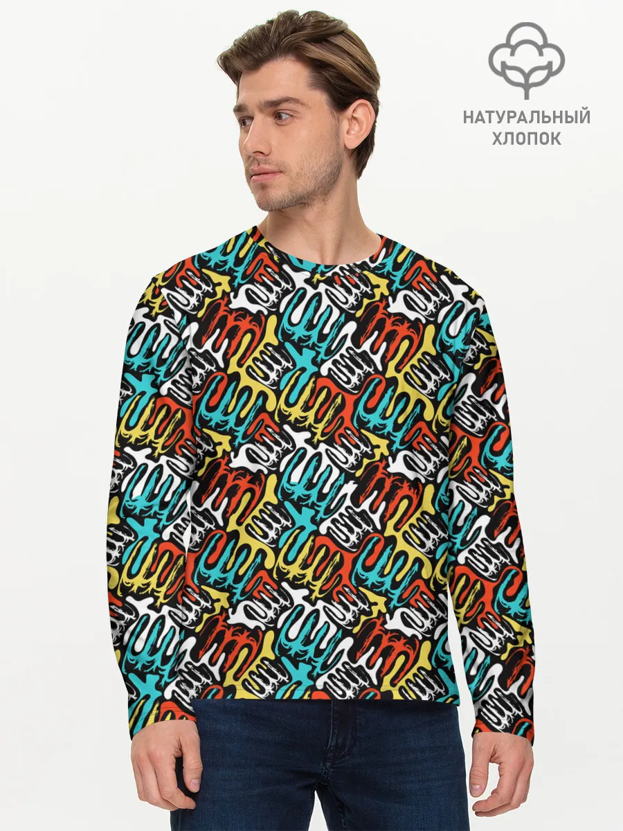 Мужской лонгслив базовый / граффити