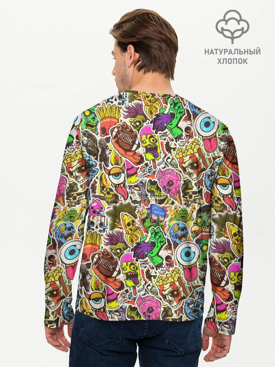 Мужской лонгслив базовый / Граффити монстров
