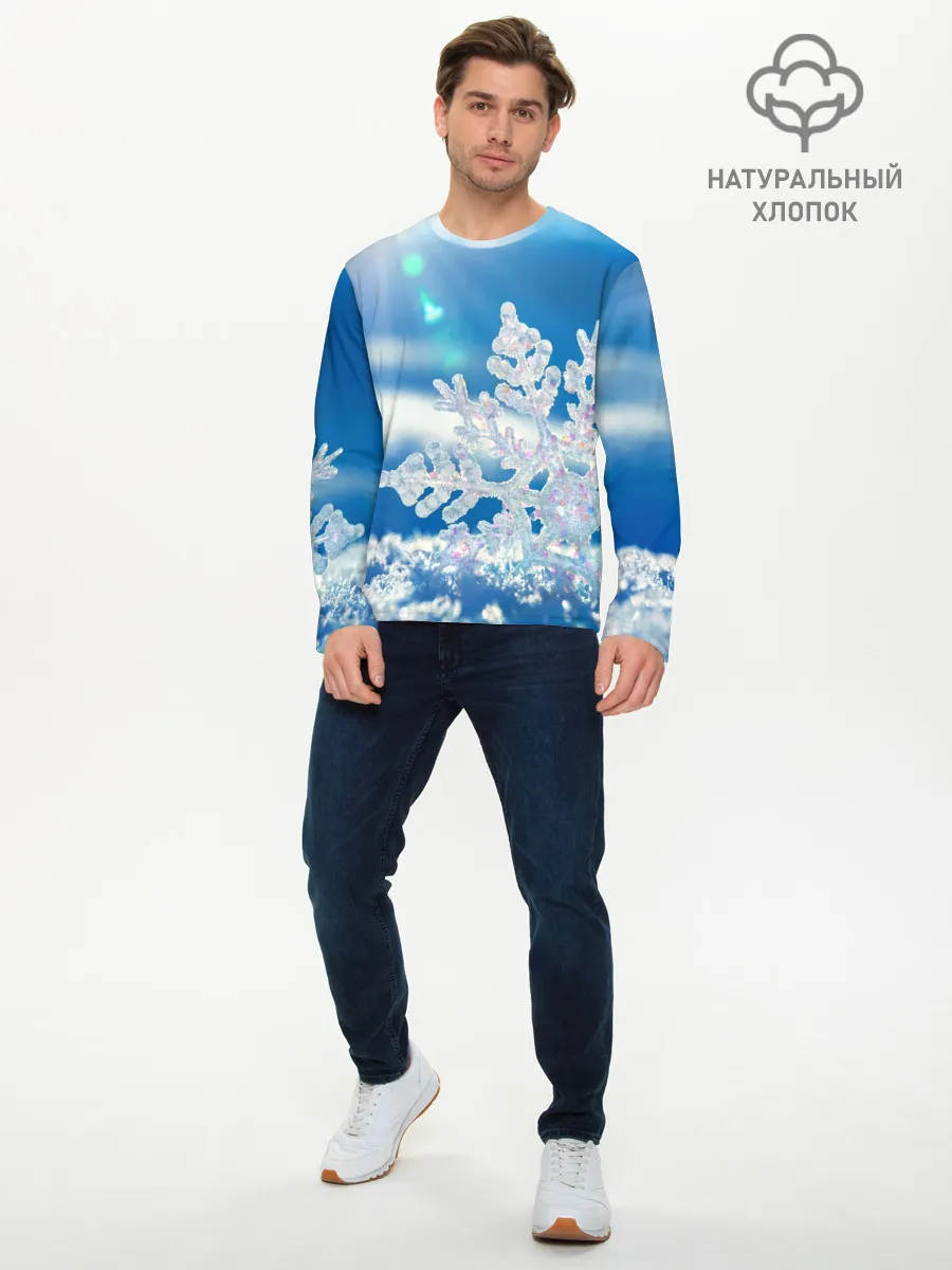 Мужской лонгслив базовый / Снег