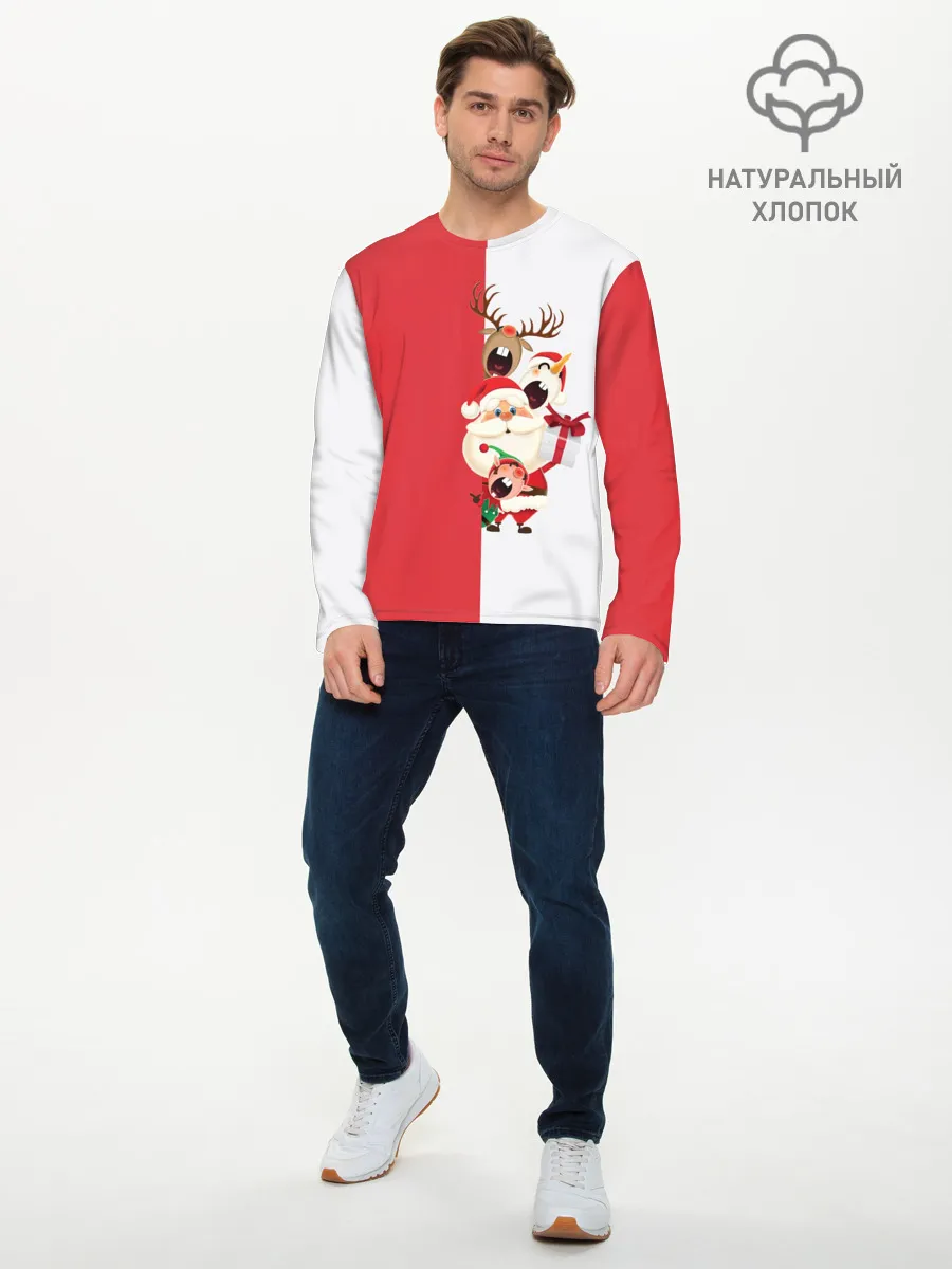 Мужской лонгслив базовый / С Новым Годом!