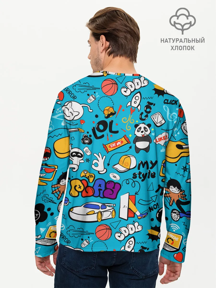 Мужской лонгслив базовый / Детское граффити