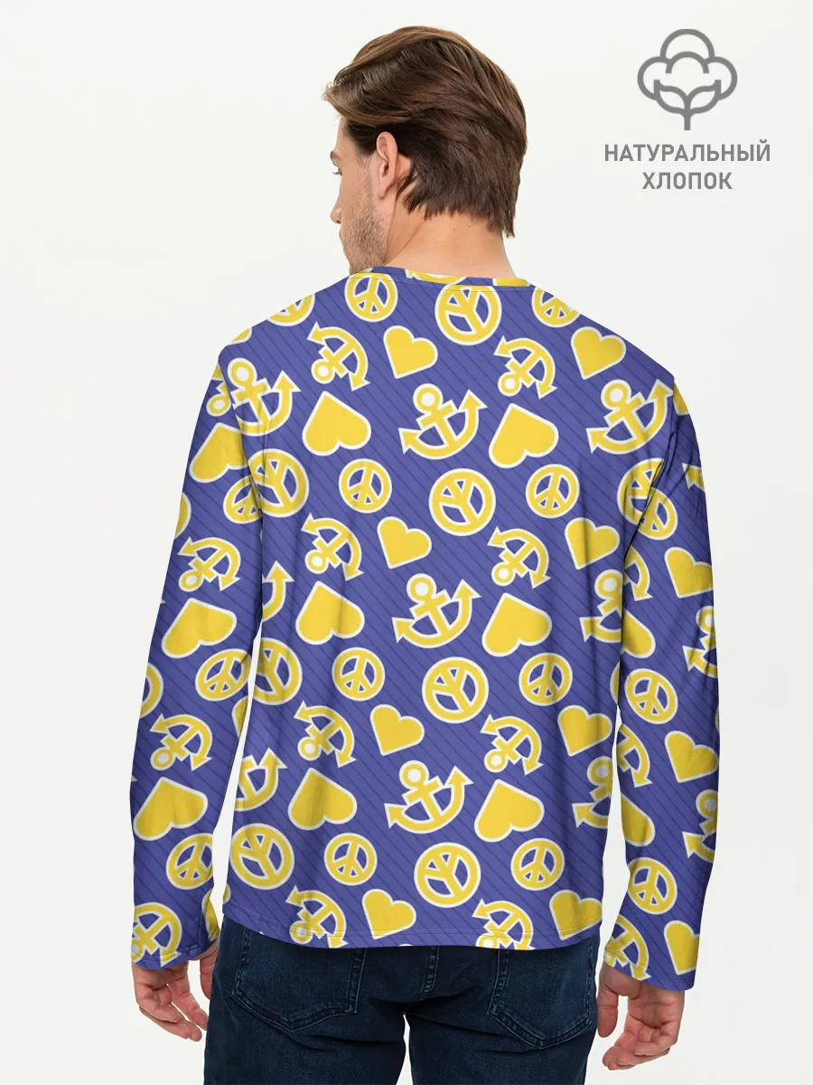 Мужской лонгслив базовый / Kimyou na Bouken паттерн