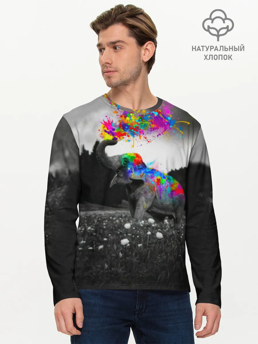 Мужской лонгслив базовый / Слон