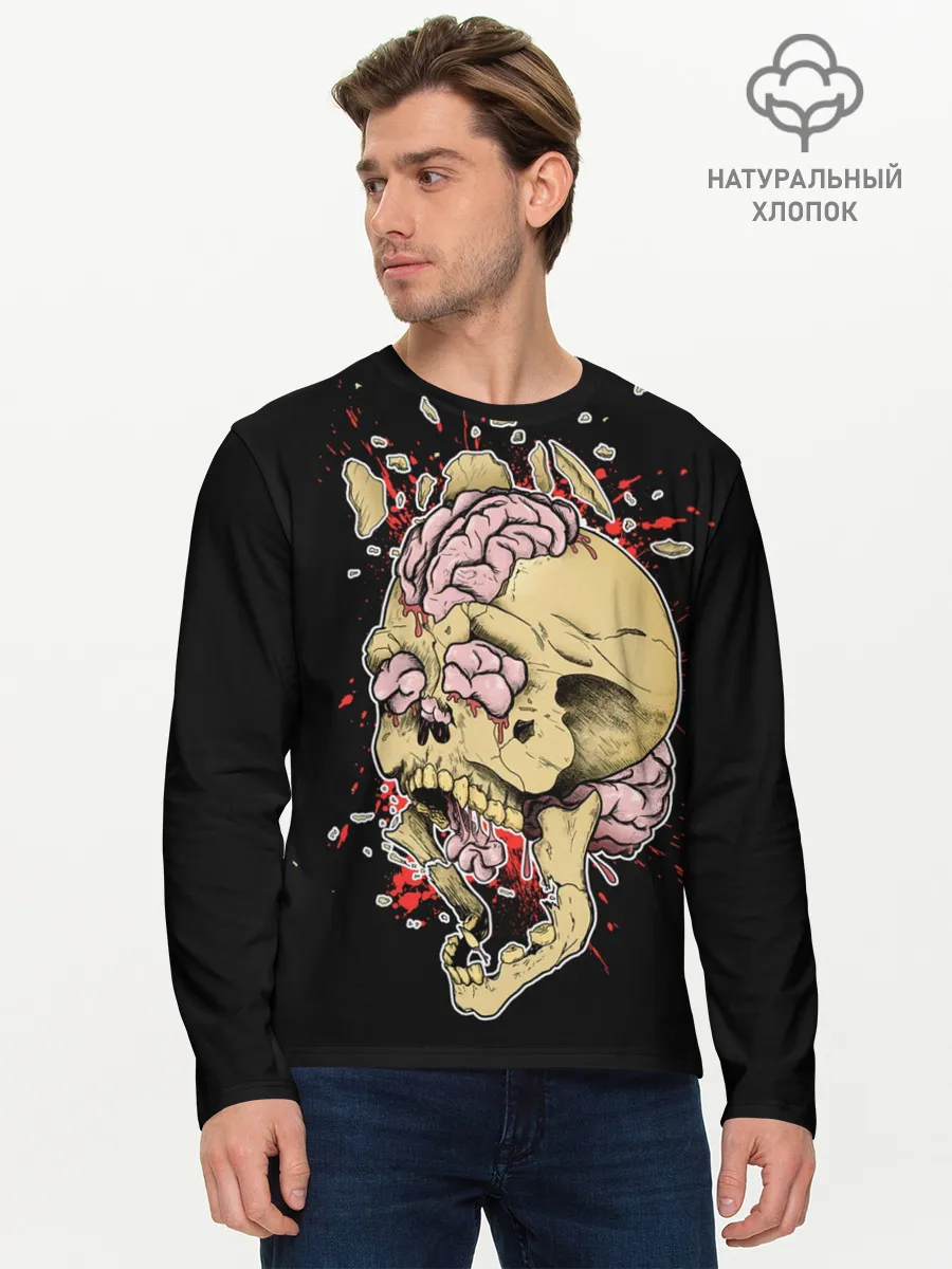 Мужской лонгслив базовый / Череп