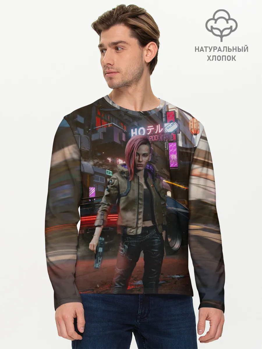 Мужской лонгслив базовый / Cyberpunk 2077