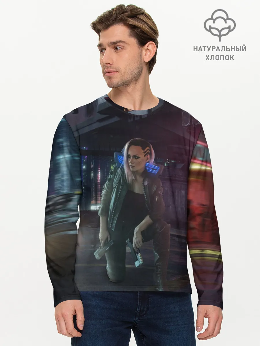 Мужской лонгслив базовый / Cyberpunk 2077