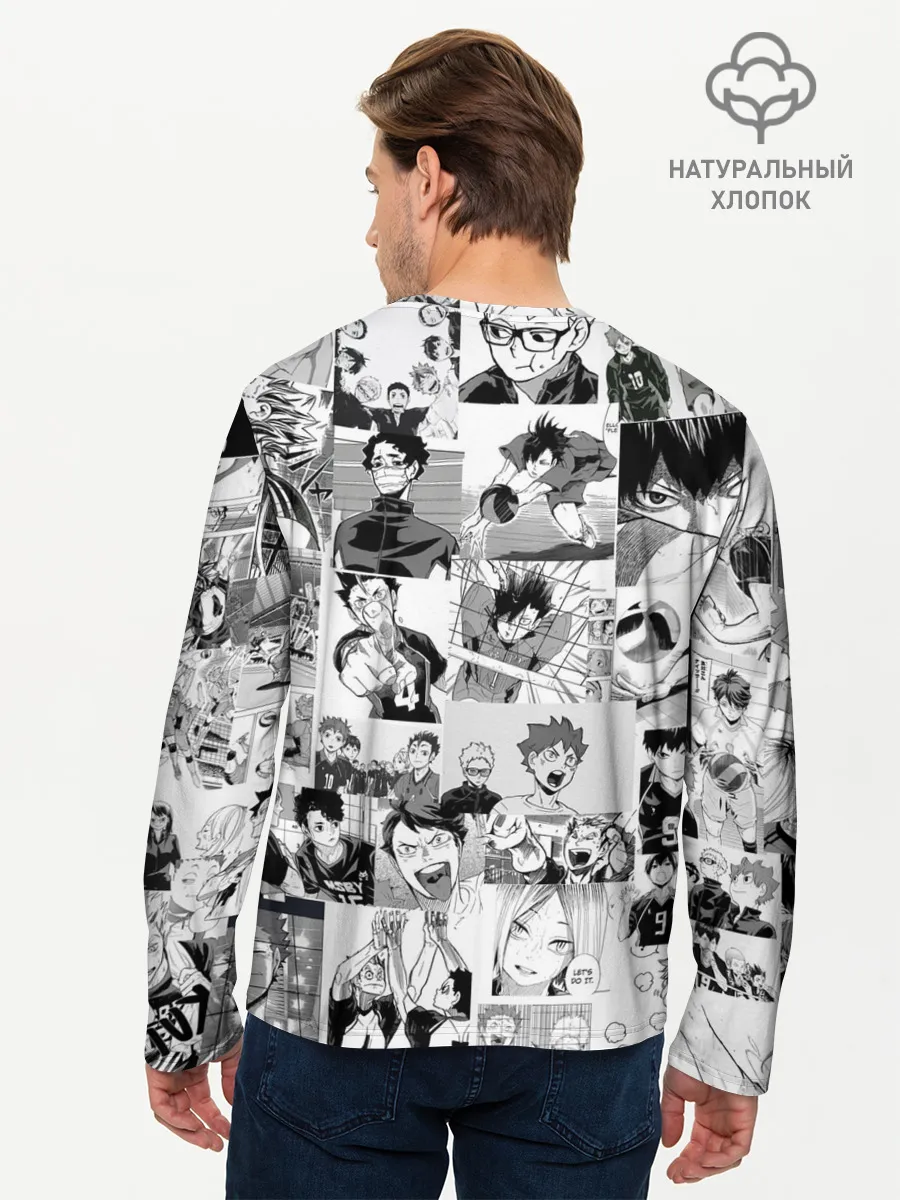 Мужской лонгслив базовый / Haikyu pattern