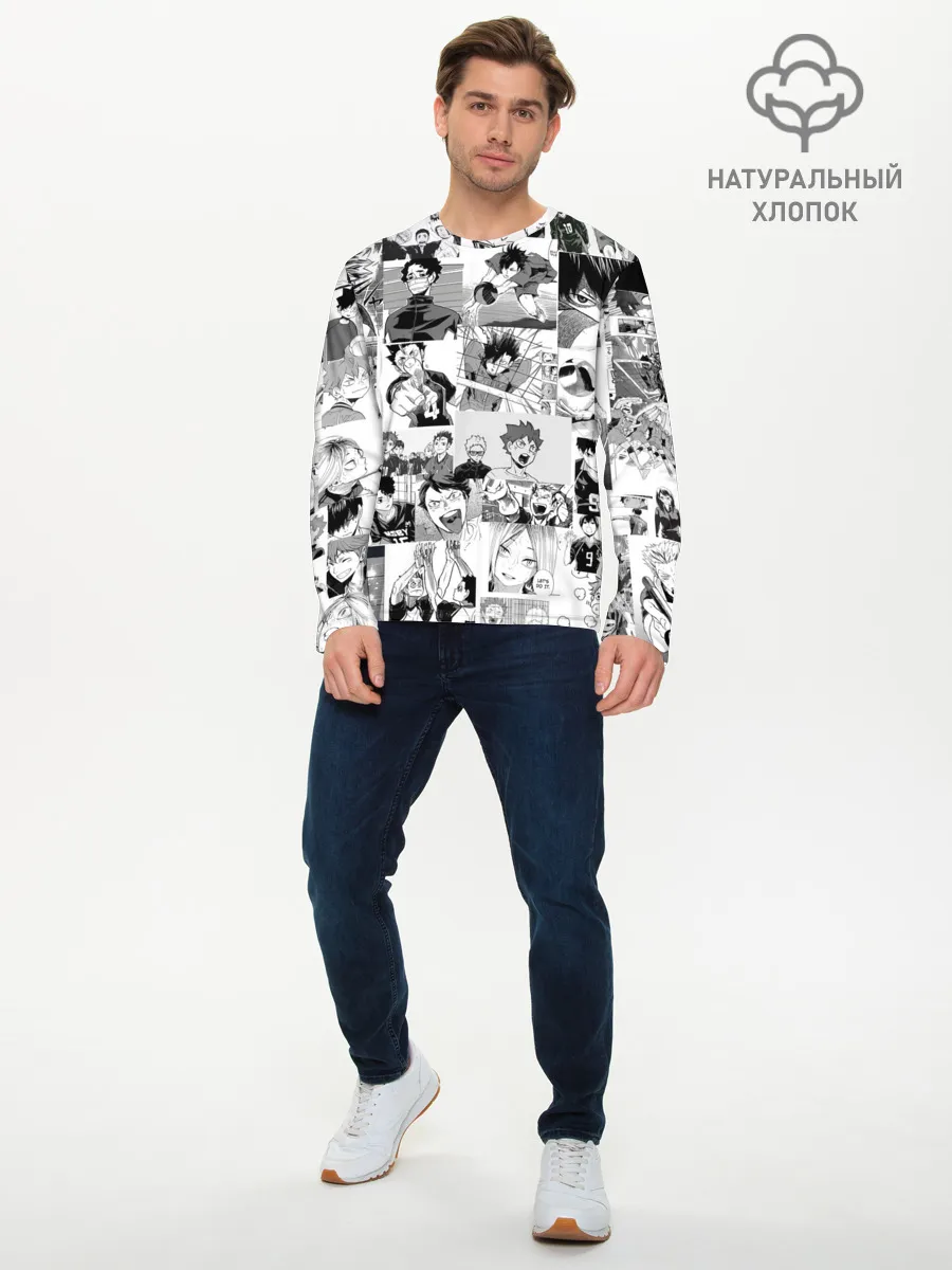 Мужской лонгслив базовый / Haikyu pattern
