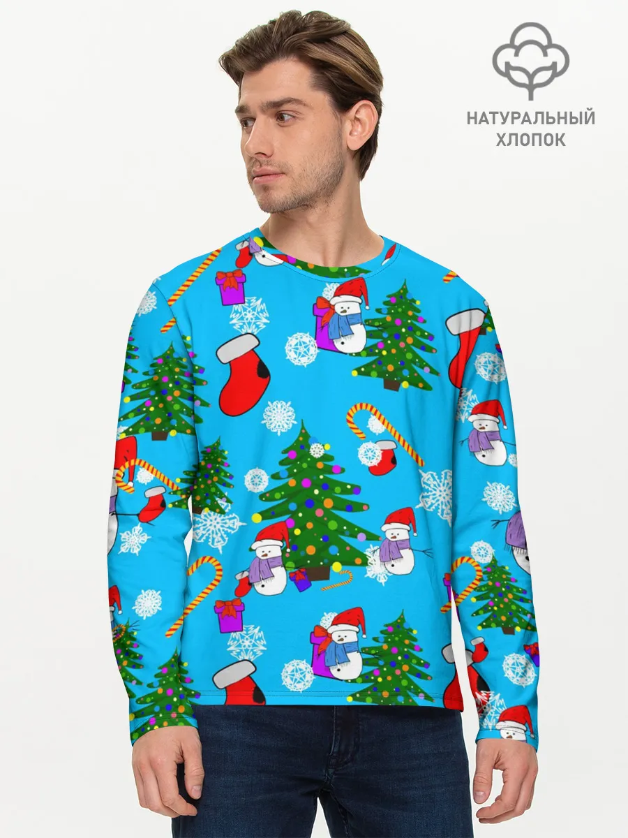Мужской лонгслив базовый / Новый год